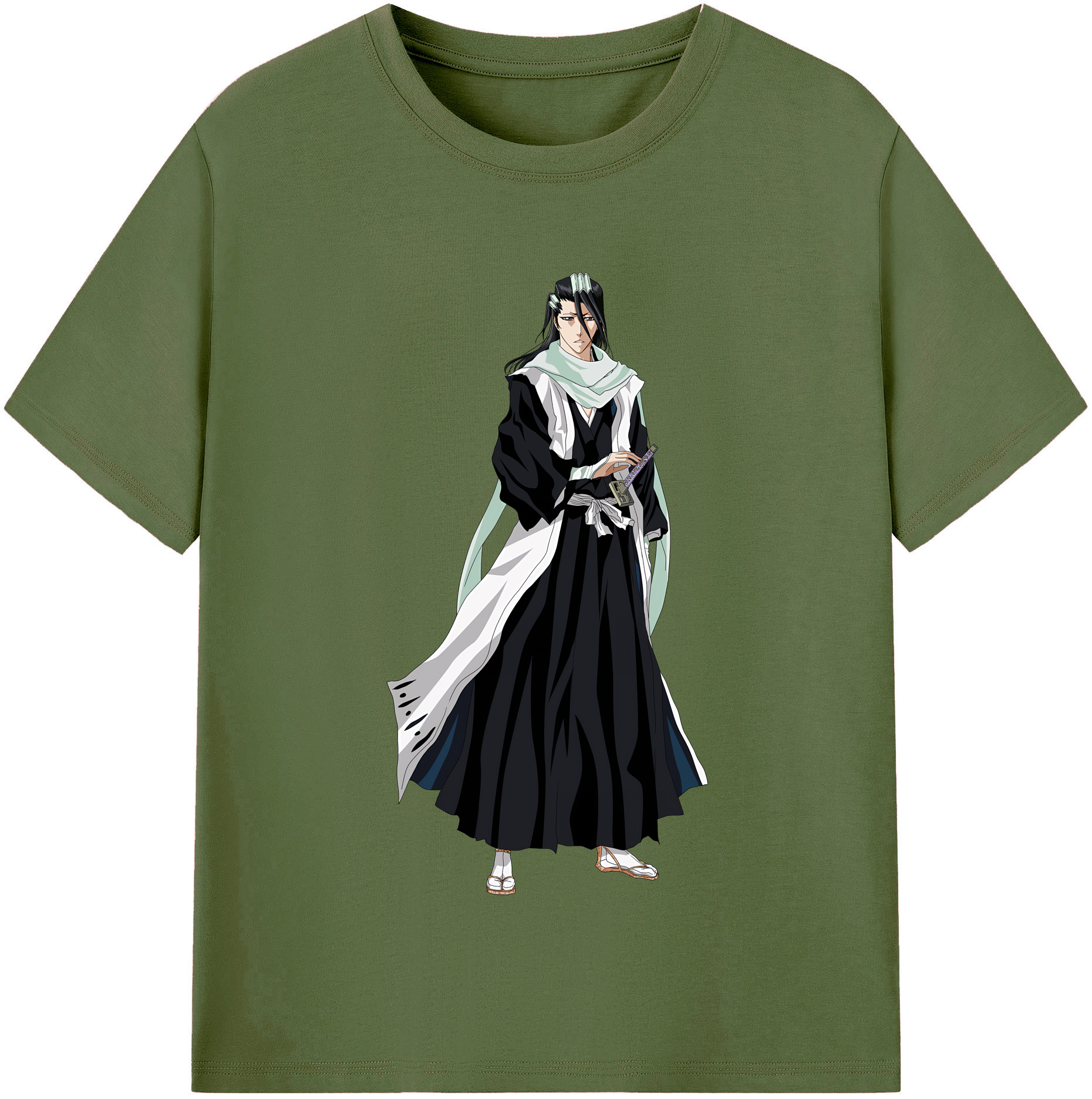 （画像用） ブリーチ くちき びゃくや BLEACH Kuchiki Byakuya 綿100％半袖Tシャツ（フロントプリント）